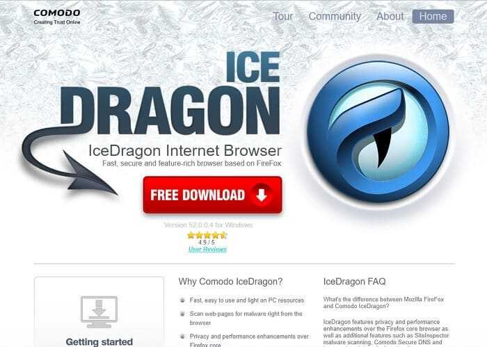 Download Comodo IceDragon Free Internet Browser