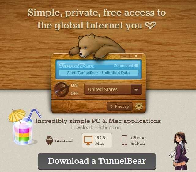 TunnelBear VPN Télécharger Gratuit 2025 Pour Windows et Mac