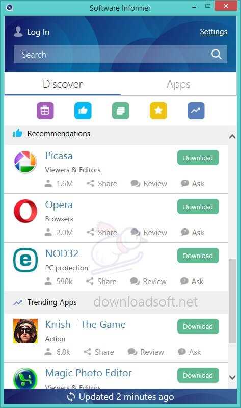 Software Informer Télécharger Gratuit pour Windows 7, 8, 10