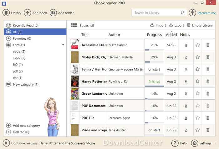 Icecream Ebook Reader Télécharger pour Windows 32/64-bits