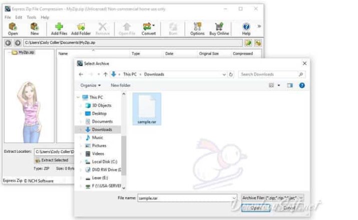 express zip file compression software download